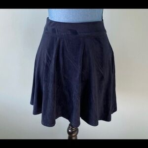 Hollister Skater Skirt Velvet like material Navy Blue Size XS In EUC